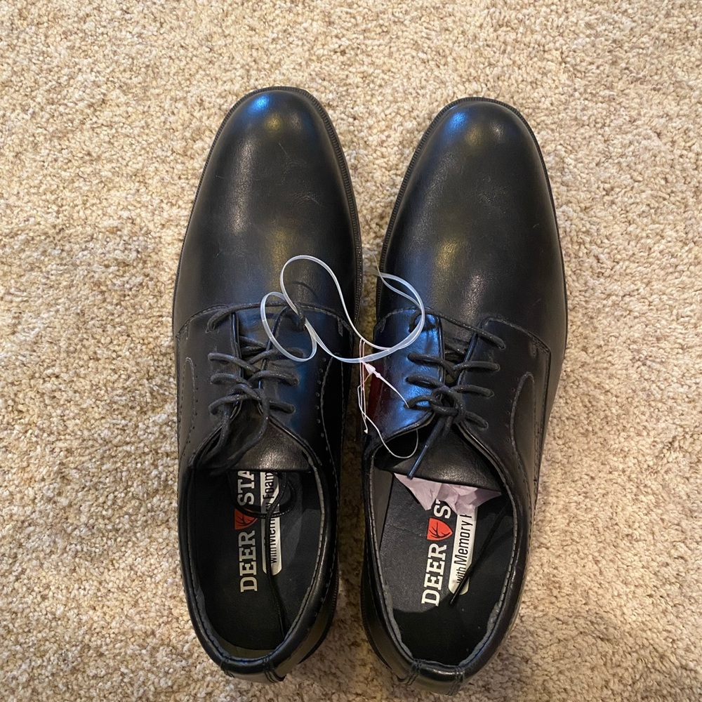 Deer Stags Men’s Black Lace-Up Oxford Dress Shoes